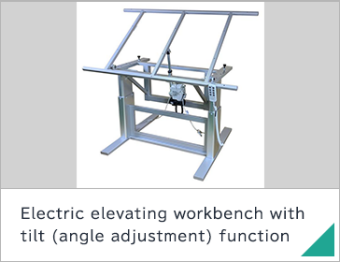 Electric elevating workbench with tilt (angle adjustment) function